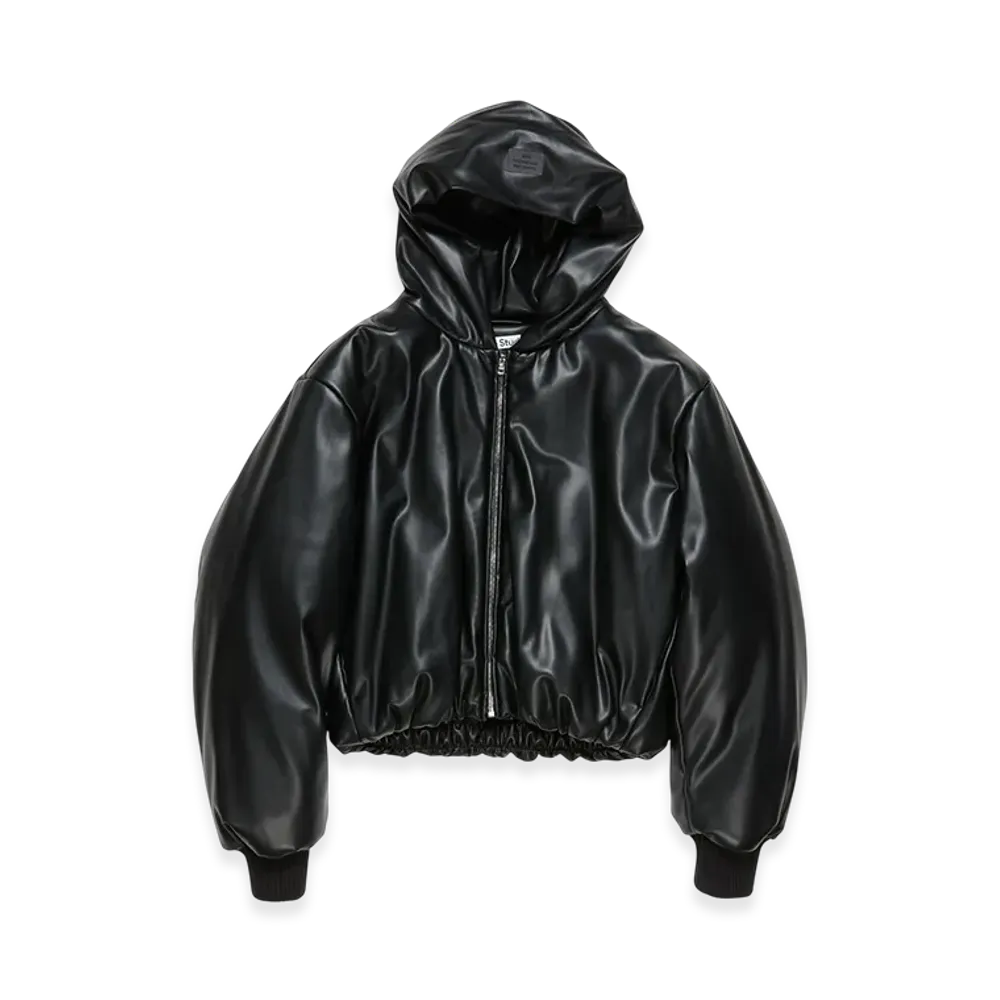 Acne Studios Hooded Faux Leather Jacket "Black"