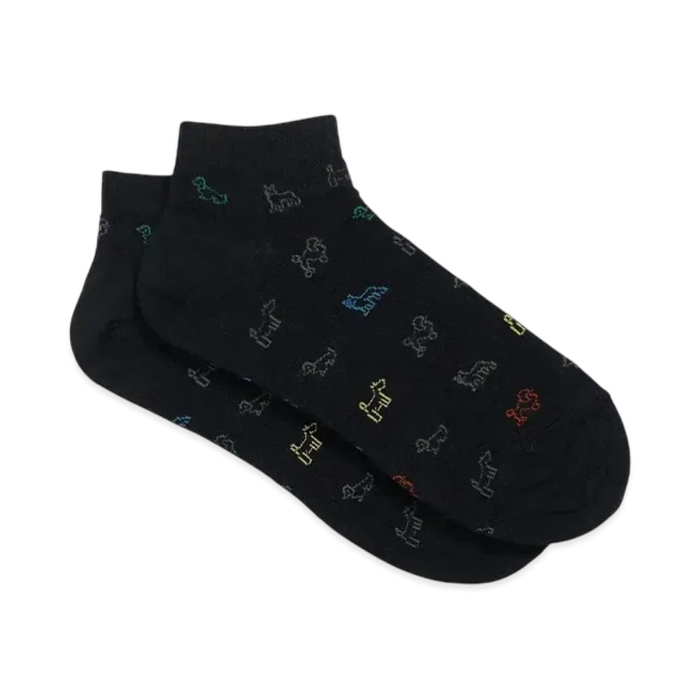 Paul Smith Sketch Dogs Short Socks "Black"