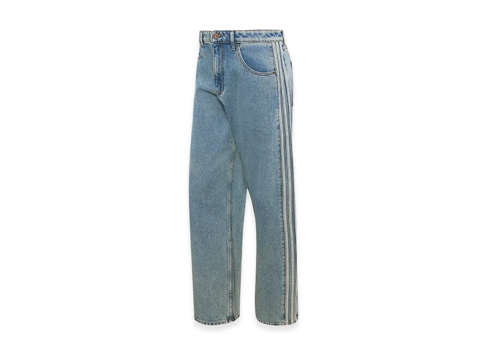 adidas Firebird Adicolor Denim Jeans Mid-Rise Straight-Leg "Worn Blue Denim"