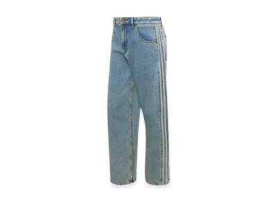 adidas Firebird Adicolor Denim Jeans Mid-Rise Straight-Leg "Worn Blue Denim"