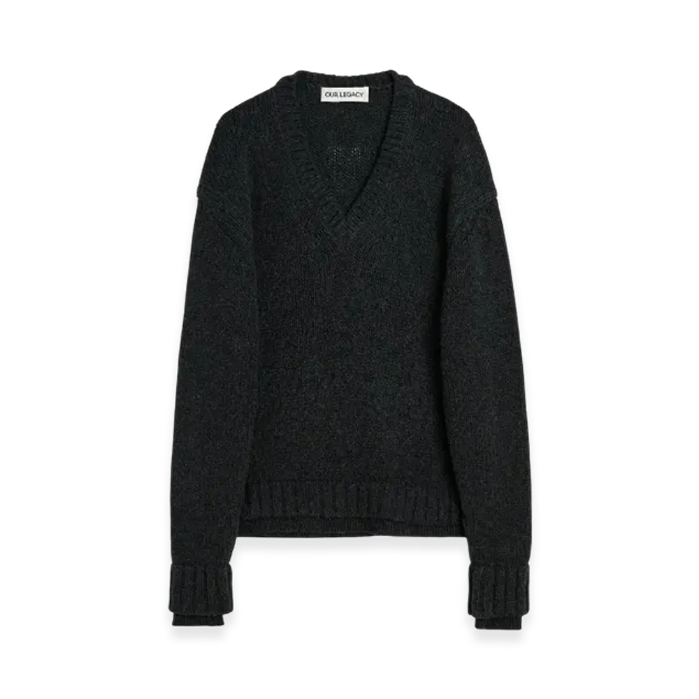 OUR LEGACY False V-Neck "Charcoal Low Twist Merino"