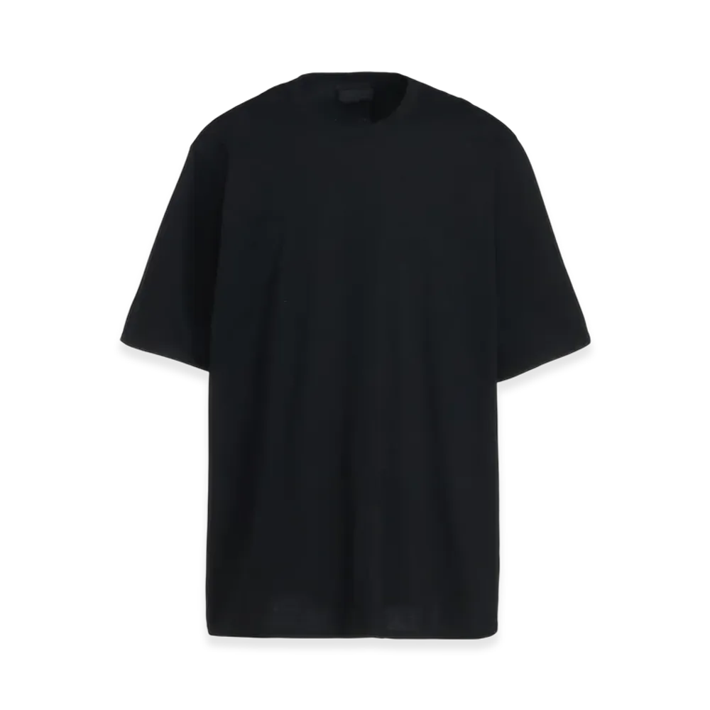 S'YTE Cotton Jersey Vertically Grafted T-Shirt With Hem Slits "Black"