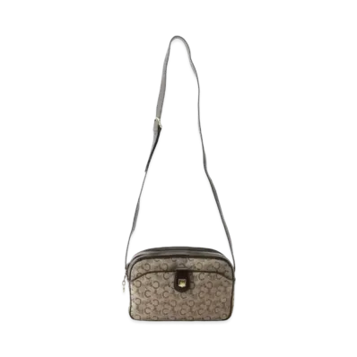 CELINE C Macadam Shoulder Bag "Brown"