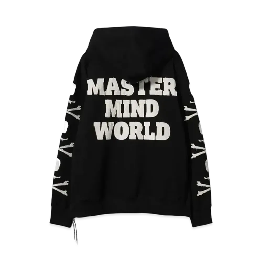 MASTERMIND WORLD-PATCH ZIP-UP HOODIE "BLACK"