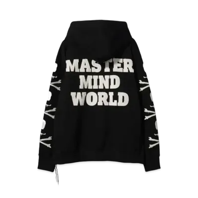 MASTERMIND WORLD-PATCH ZIP-UP HOODIE "BLACK"