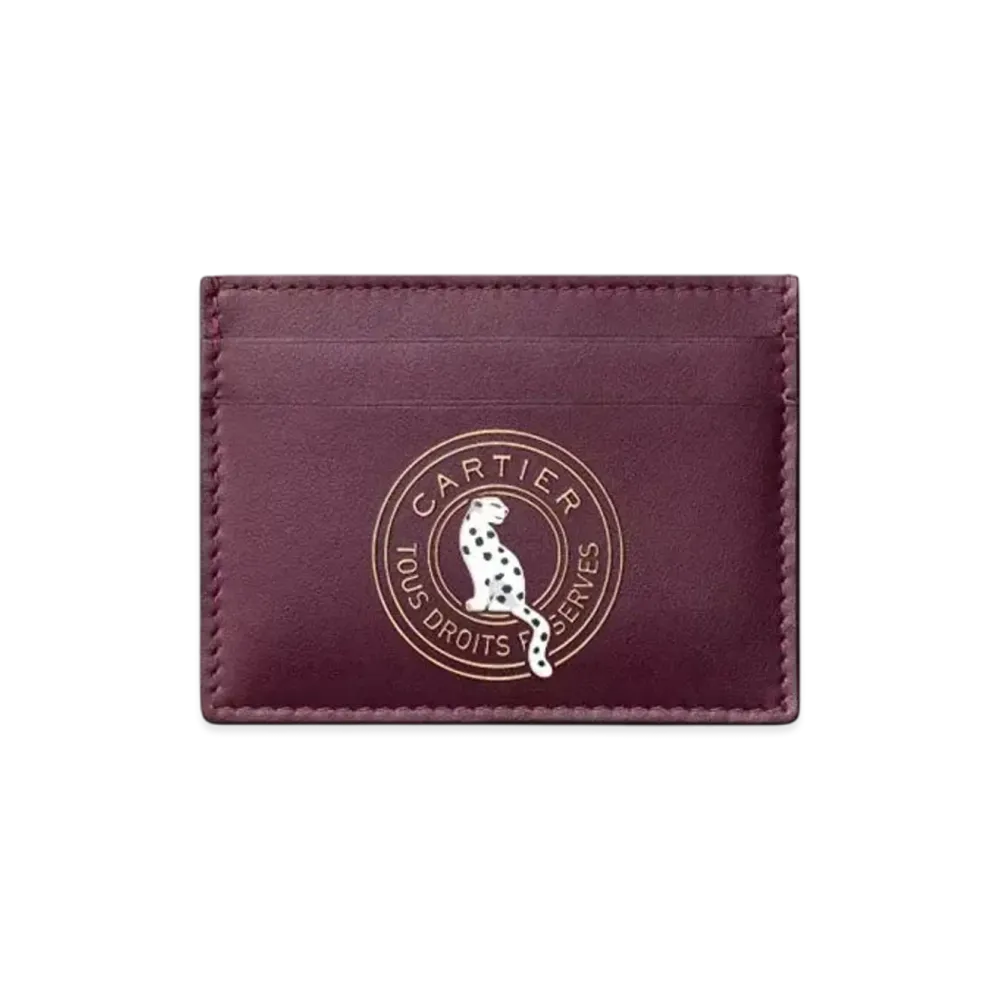 Cartier Single Card Holder, Cartier Characters "Plum"