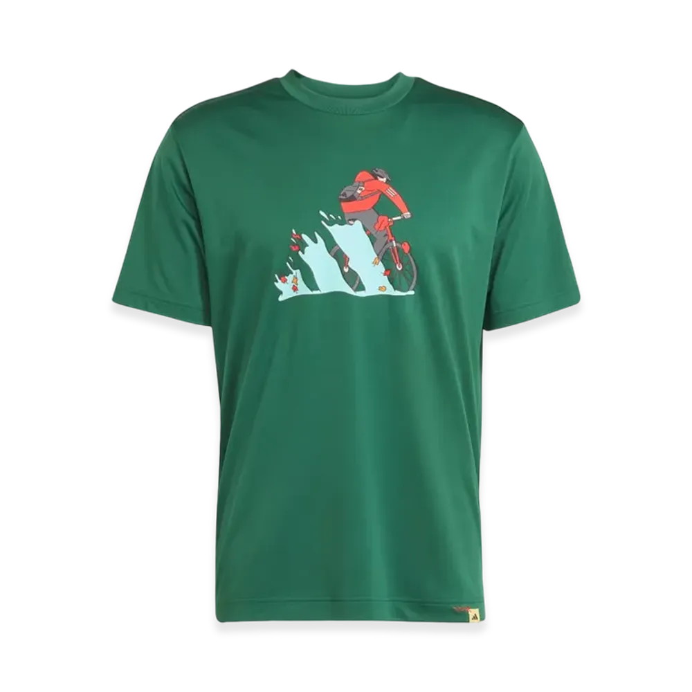 adidas Climacool Doodle Hunt Bike Graphic T-Shirt "Collegiate Green"