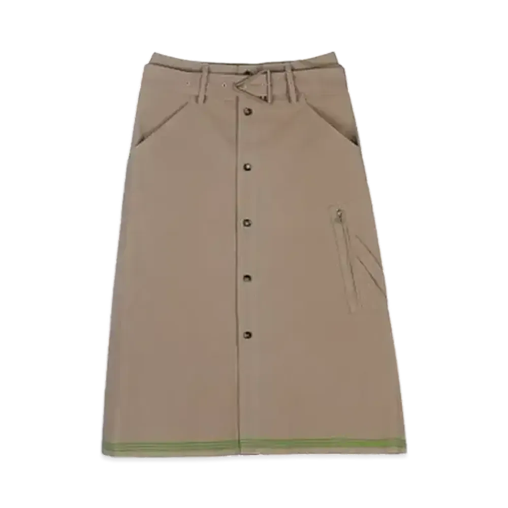 Bottega Veneta Women's Triangle Buckle Midi Skirt "Beige"