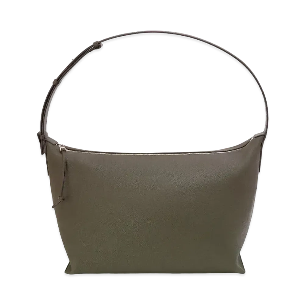 LOEWE Large Cubi Bag In Grained Calfskin "Dark Khaki Green"