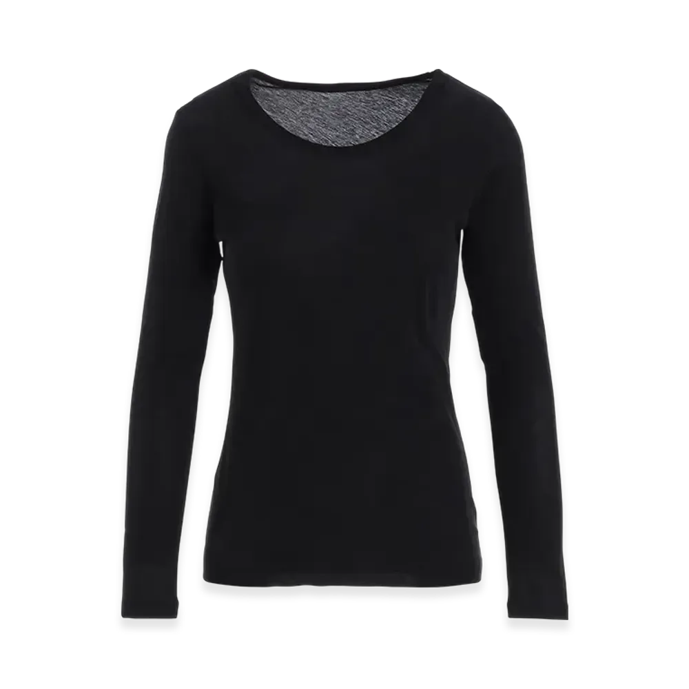 Yohji Yamamoto High Gauge Cotton Jersey Round Neck Long Slv T "Black"