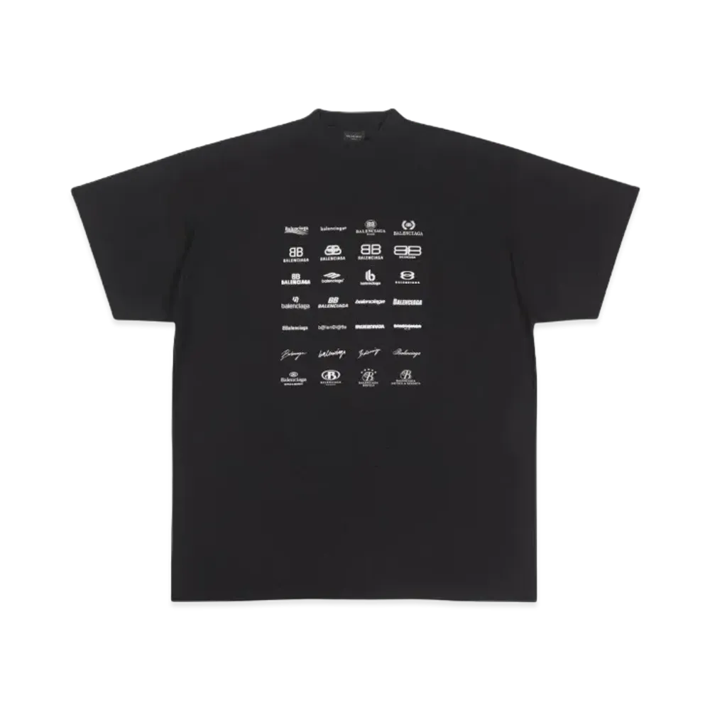 BALENCIAGA Archives Logos T-shirt Oversized "Black"