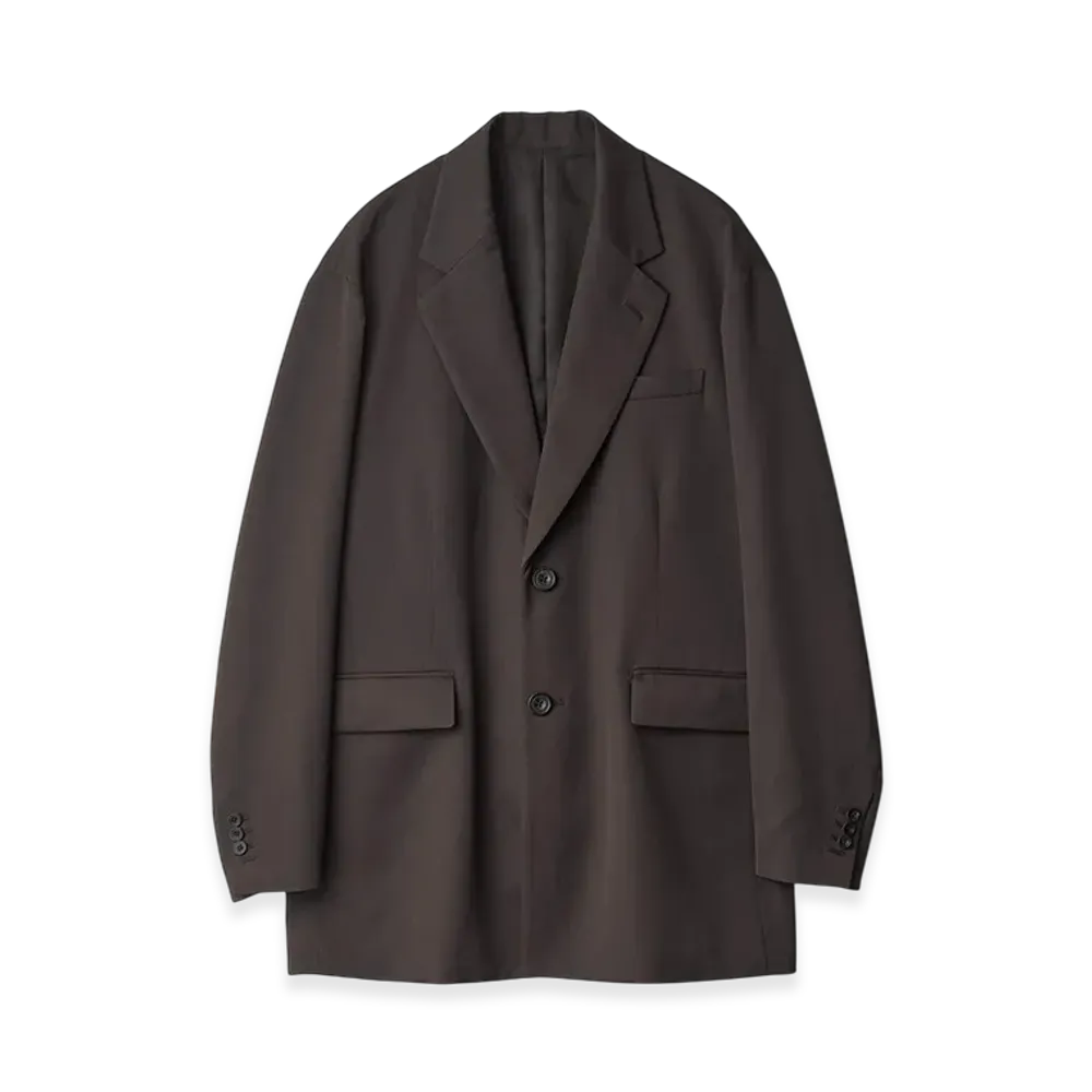 ssstein Oversized Single Breasted Long Jacket "Grey Khaki"