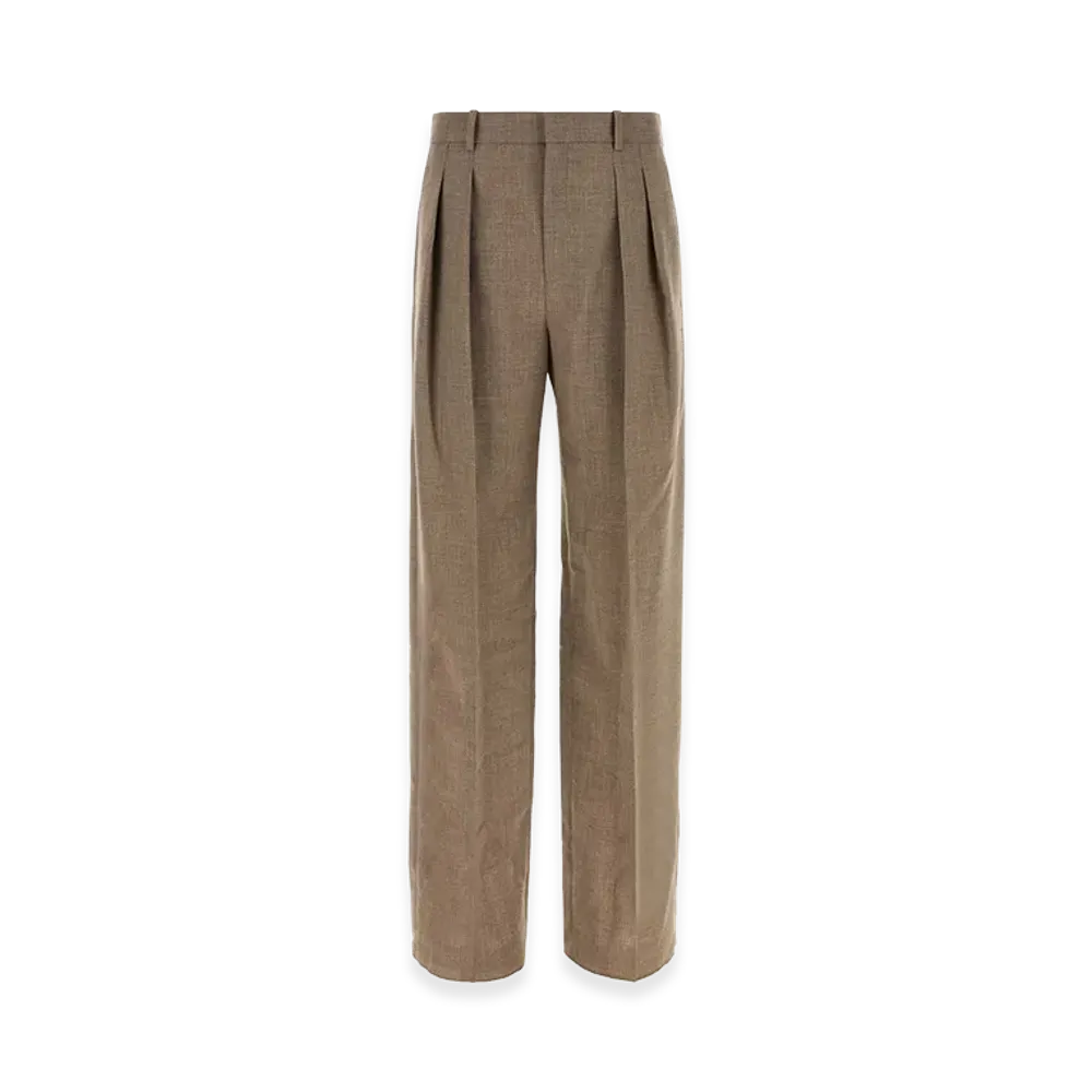 Saint Laurent Cappuccino Wool Pant "Beige/Tan"