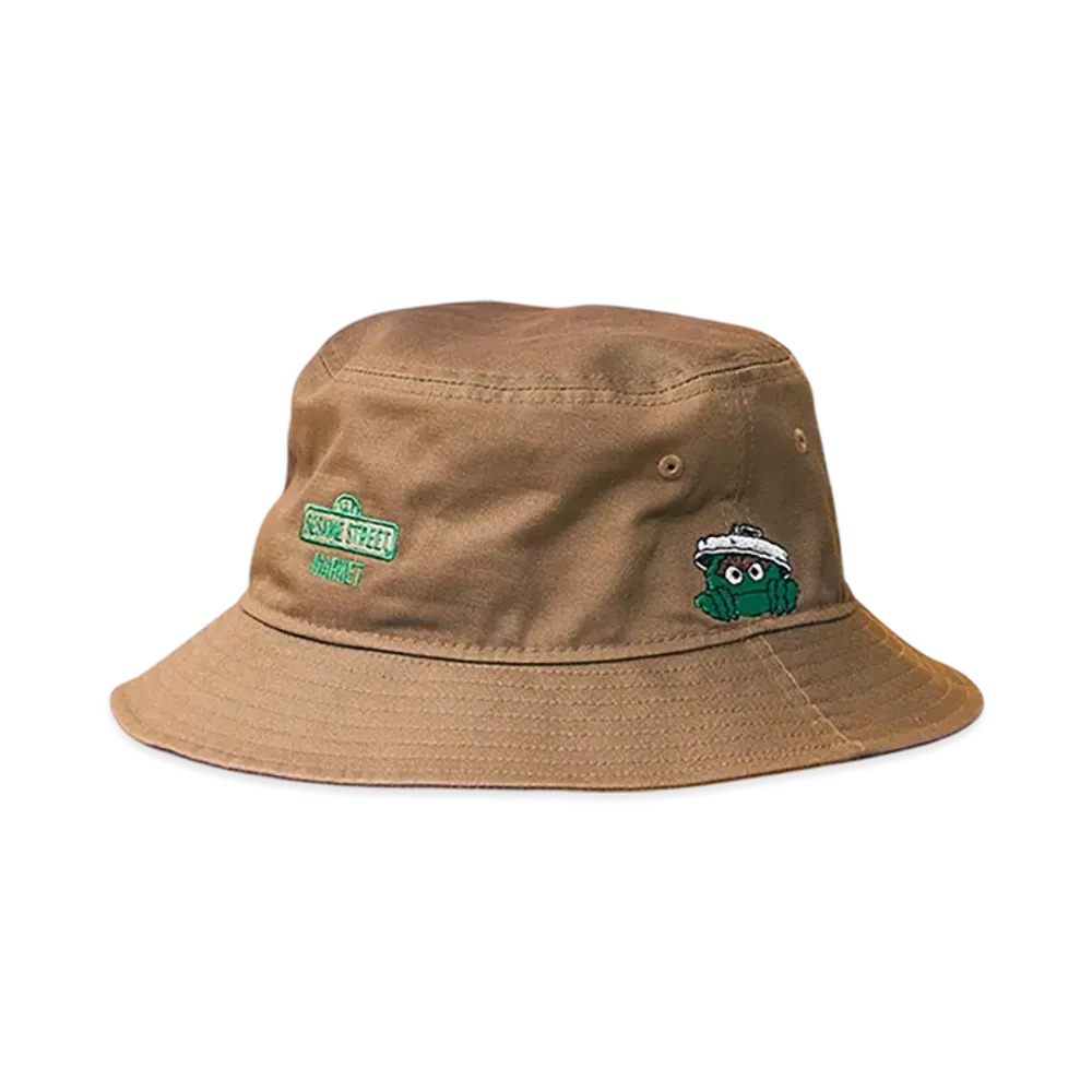 NEW ERA x SESAME STREET MARKET Collaboration Message Bucket Hat "Beige"