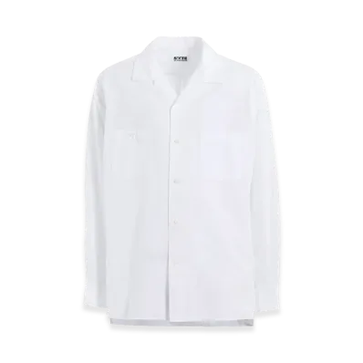 S'YTE Cotton Broad Loose-Fit Open Collar Shirt "White"