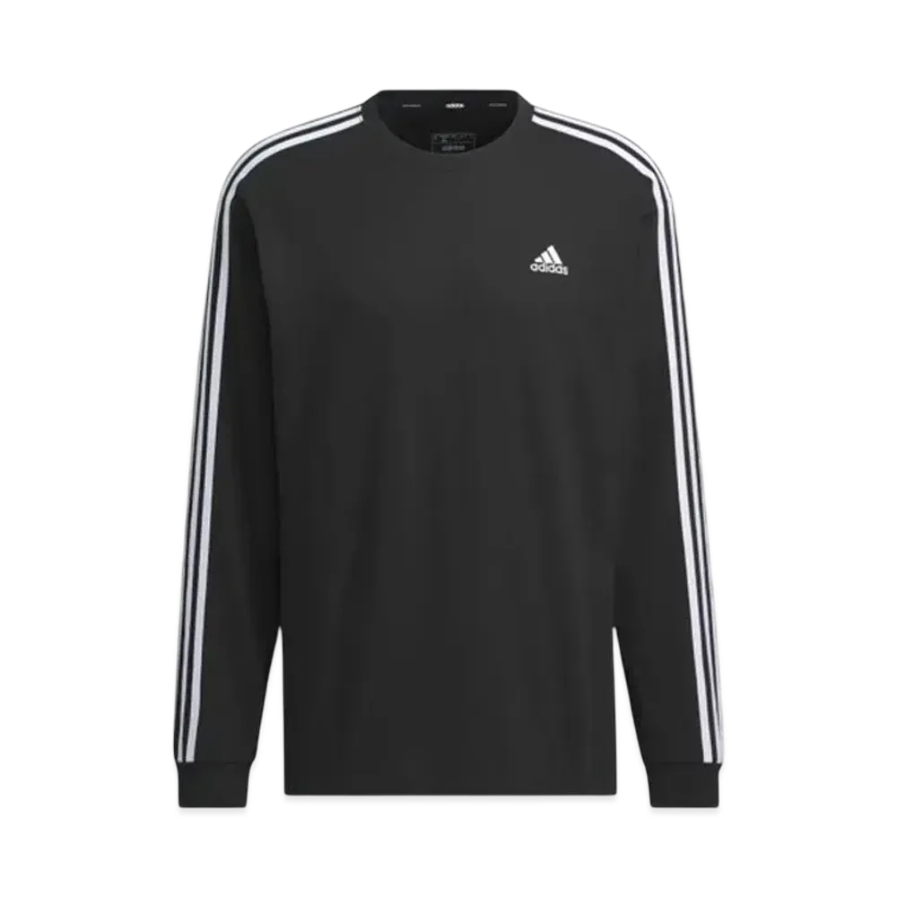adidas Essentials Plus Loose Fit Three Stripes Long Sleeve T-Shirt "Black"