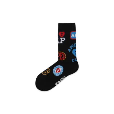 A BATHING APE APEE Jacquard Graphic Socks #7 "Black"