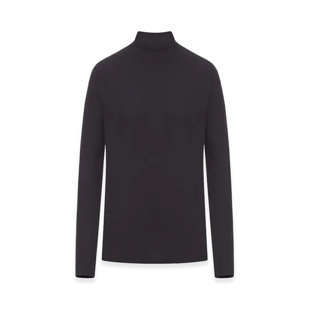 LEMAIRE Women's Long Sleeve Foulard Top In Jersey "Basalt"