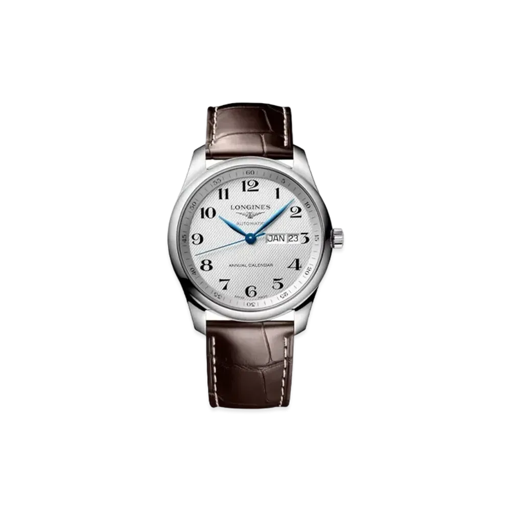 Longines Master Collection 40.00mm "Silver Barleycorn/Stainless Steel/Brown" L2.910.4.78.3
