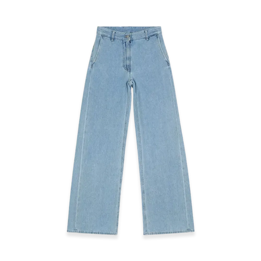 MM6 Maison Margiela Women's Mid Rise Jeans "Pale Blue"