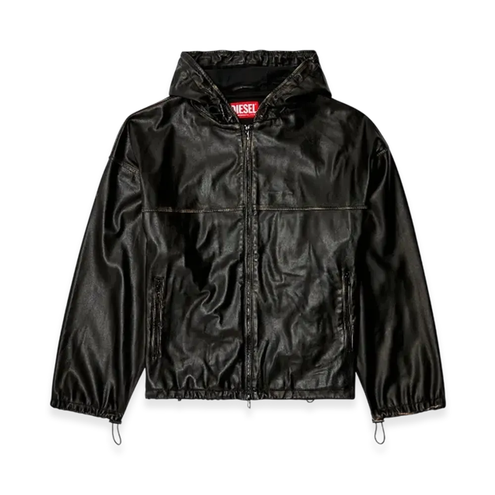 Diesel J-Antil Distressed Hooded Jacket "Black"