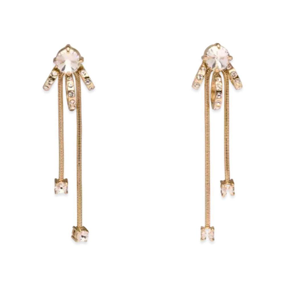 MIU MIU Crystal Pendant Earrings "Gold/Crystal"