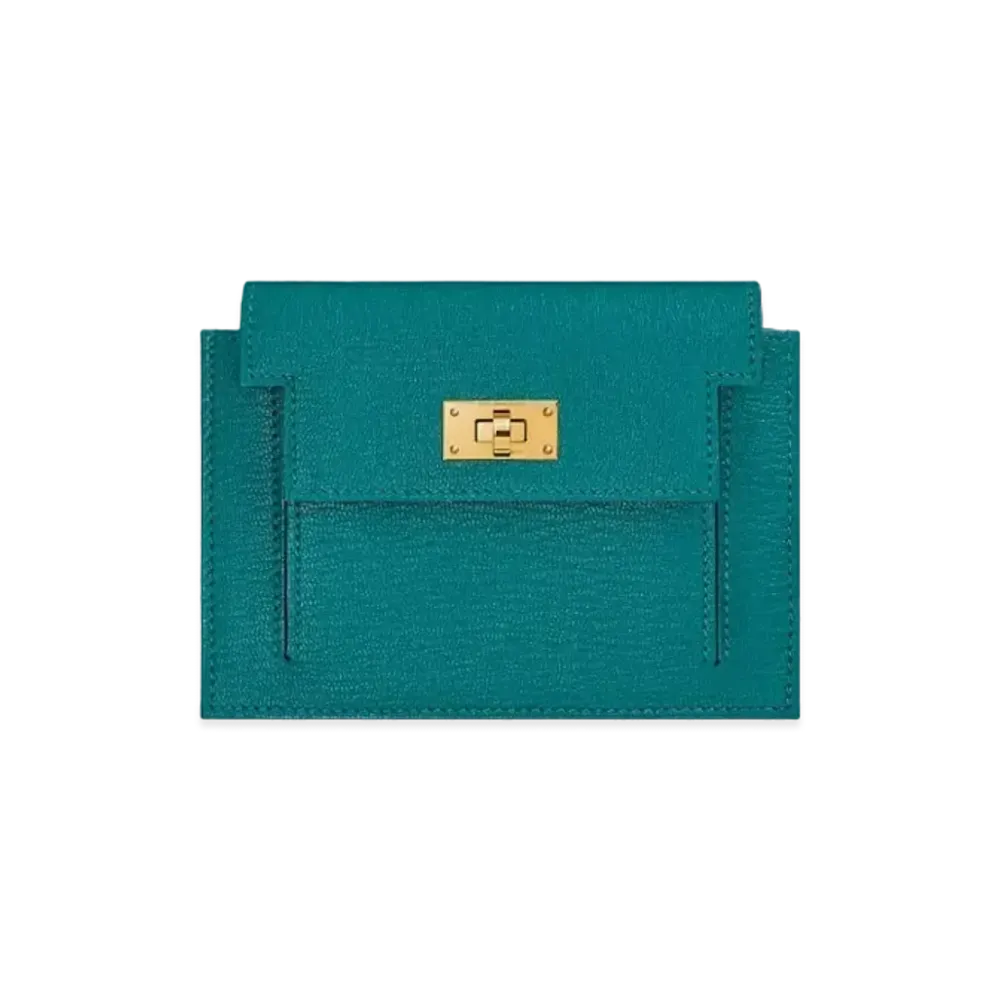 Hermes Kelly Pocket Compact Wallet "Vert Bosphore"