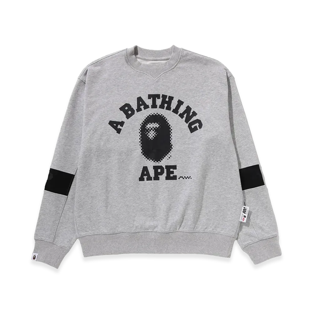 A BATHING APE x KAZUKI KURAISHI College Logo Panel Sweatshirt "Gray"