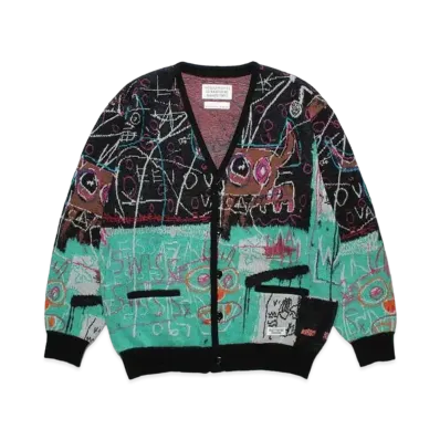 WACKO MARIA Jean-Michel Basquiat / Jacquard Cardigan "One"