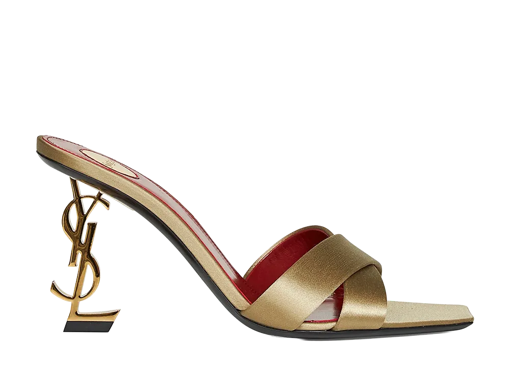 Saint Laurent Women's Opyum Mules "Grain"