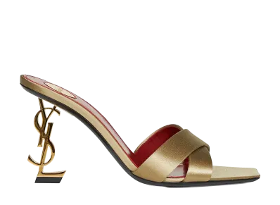 Saint Laurent Women's Opyum Mules "Grain"