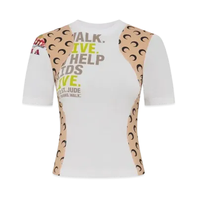 Marine Serre Regenerated Graphic T-Shirt Baby Fit T-Shirt "White #1"
