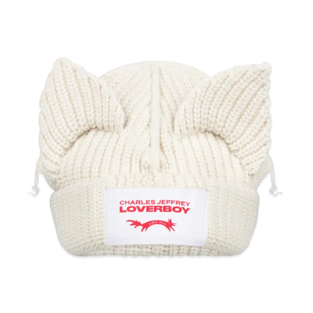 Charles Jeffrey Loverboy Alpaca Chunky Ears Beanie "White"