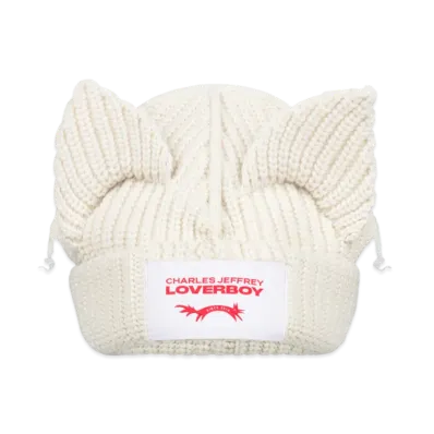 Charles Jeffrey Loverboy Alpaca Chunky Ears Beanie "White"