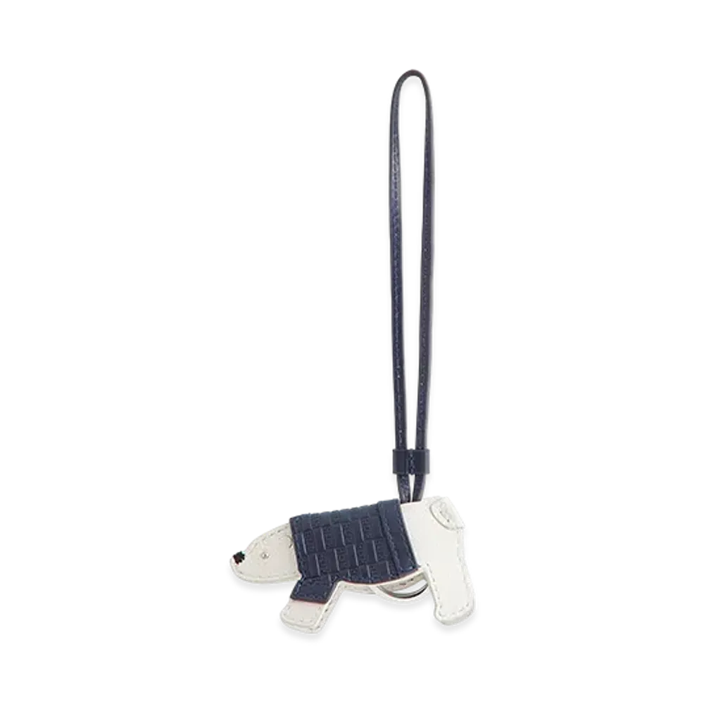 Kithmas Monogram Leather Polar Bear Bag Charm "Nocturnal"
