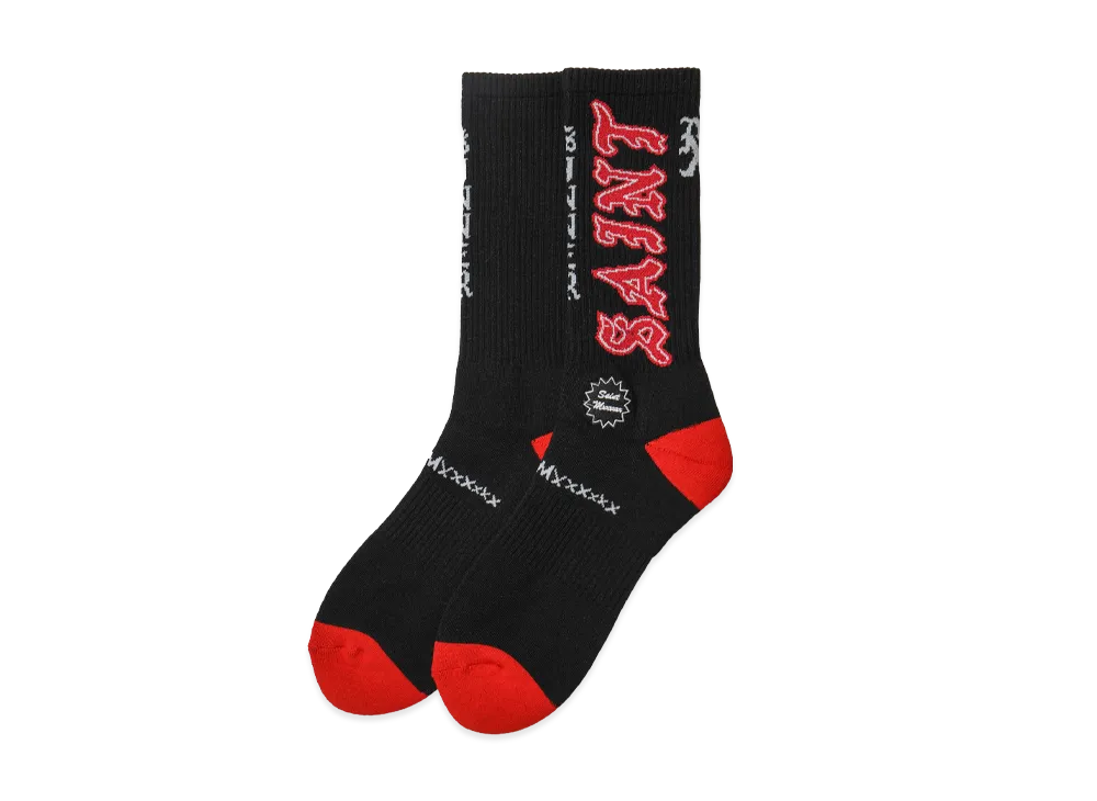 SAINT Mxxxxxx Socks Aint "Black/Red"