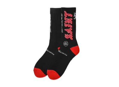 SAINT Mxxxxxx Socks Aint "Black/Red"