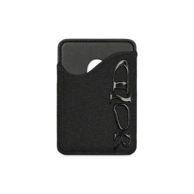 Dior x LEWIS HAMILTON Saddle Magnetic Card Holder Nylon and Yellow Leather Effect Technical Fabric "Black"