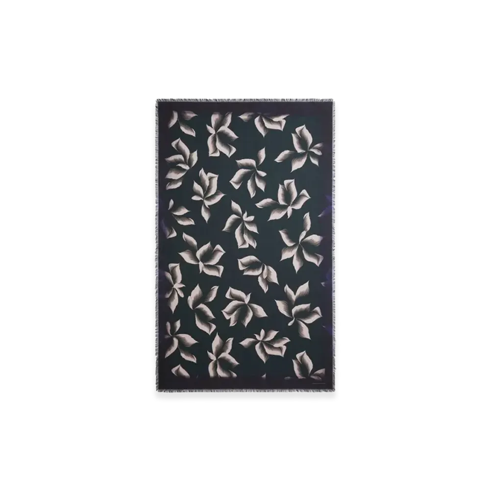 DRIES VAN NOTEN Printed Cotton Scarf "Navy"