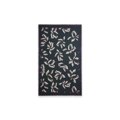 DRIES VAN NOTEN Printed Cotton Scarf "Navy"