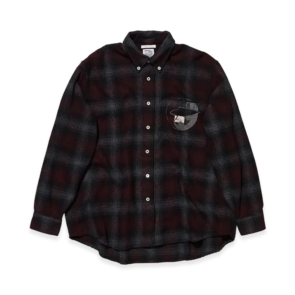 OUR LEGACY Work Shop x Stussy Work Shop Shirt "Red Check OD Black"