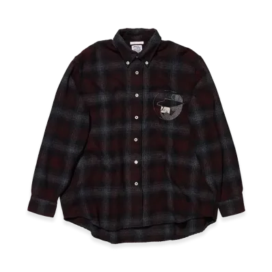 OUR LEGACY Work Shop x Stussy Work Shop Shirt "Red Check OD Black"