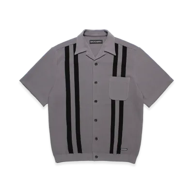 WACKO MARIA Knit Open Collar Shirt "Gray"