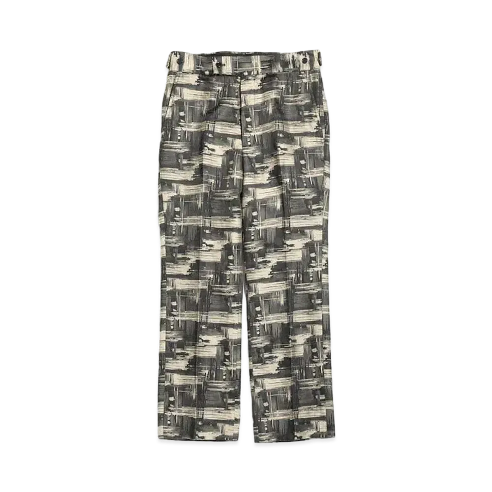 Needles SIDE TAB TROUSER - C/PE ABSTRACT JQ. "Beige"
