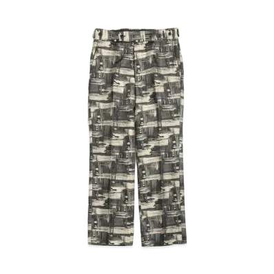 Needles SIDE TAB TROUSER - C/PE ABSTRACT JQ. "Beige"
