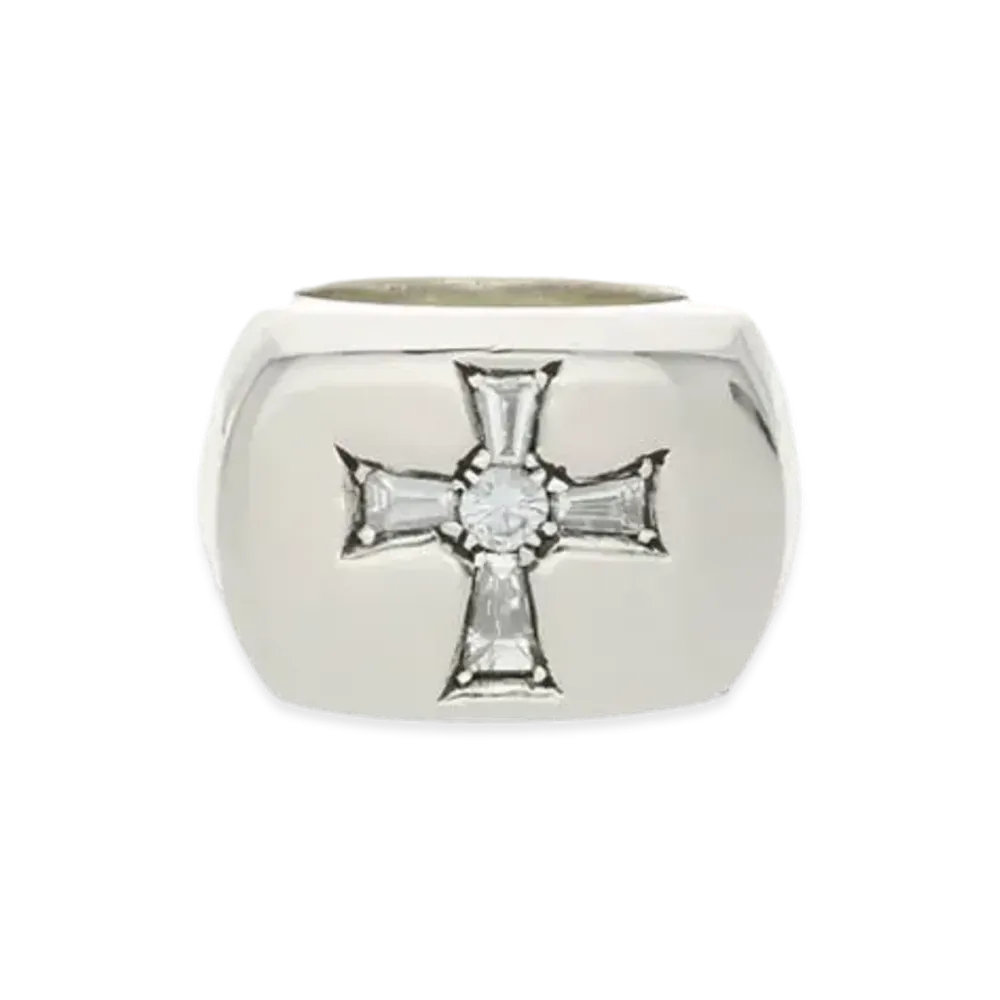 Chrome Hearts Big PJ Baguette Diamond Ring "Silver"