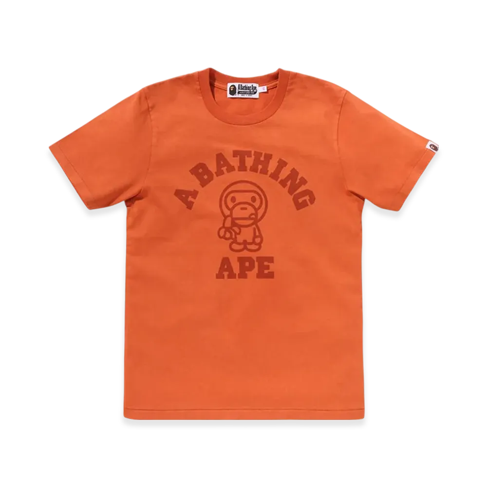 A BATHING APE Overdye Milo College Tee "Orange"