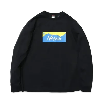 NANGA x SHIGA LAKES Box Logo L/S Tee "Black"