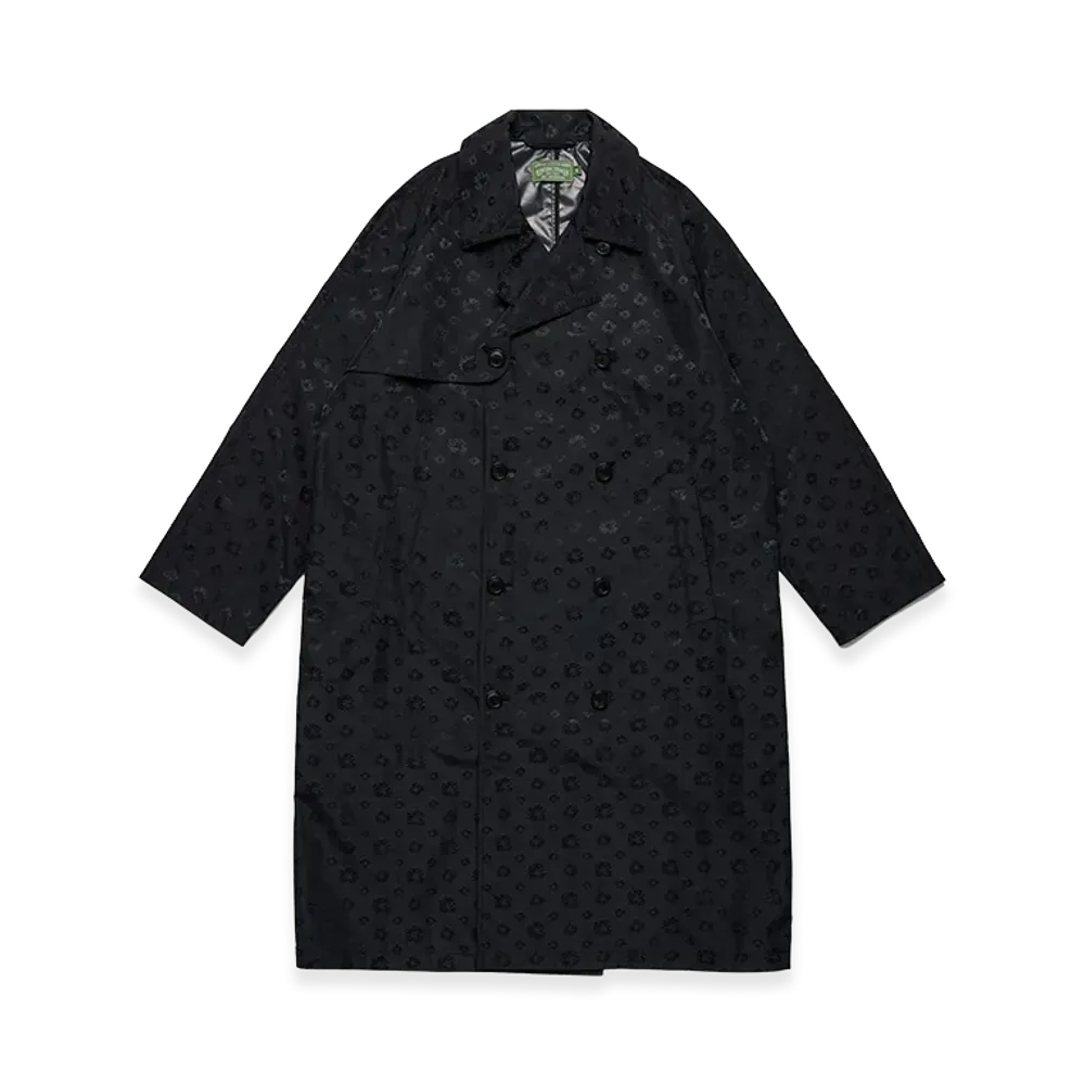 DENIM TEARS Andre Leon Talley Wreath Monogram Trench Coat "Black"