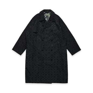 DENIM TEARS Andre Leon Talley Wreath Monogram Trench Coat "Black"